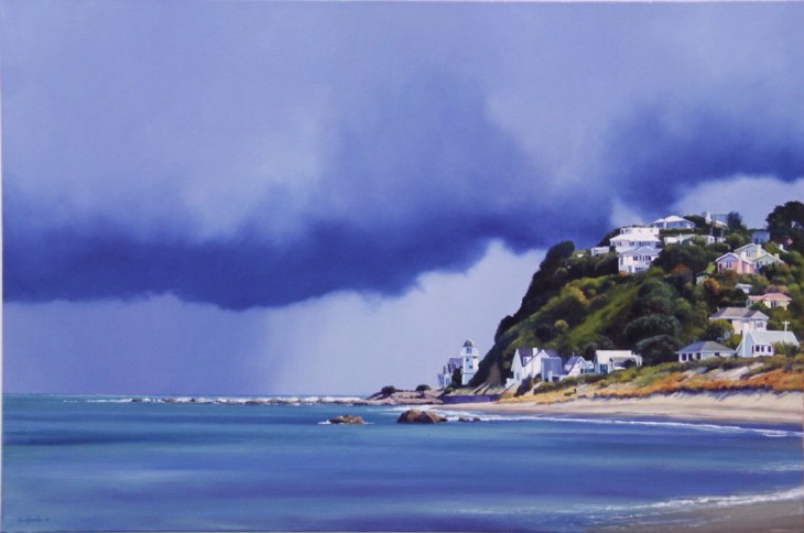 "Approaching Southerly" - Island Bay, Wellington, oil on canvas, 600x900mm, NZ$6,500